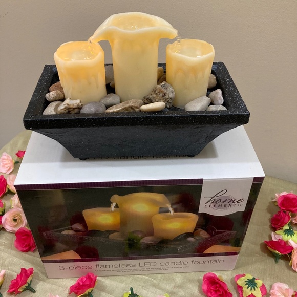 Home Elements 3-Piece Flameless LED Candle Fountain Battery Operated - Picture 14 of 15